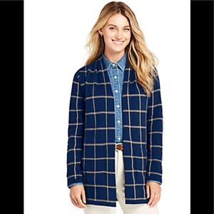 NWT Land’s End Windowpane Open Cardigan - Sz PXS